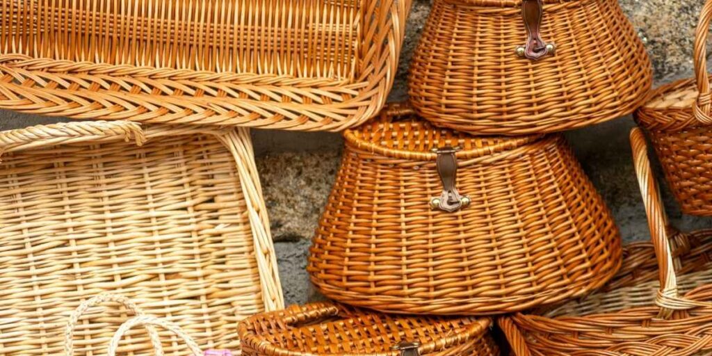 un Panier de rangement en osier
